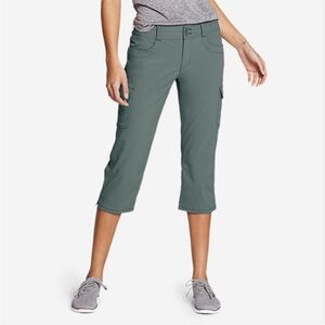 Eddie Bauer Sightscape Horizon Cargo Capris Heathered Green, Sz 10